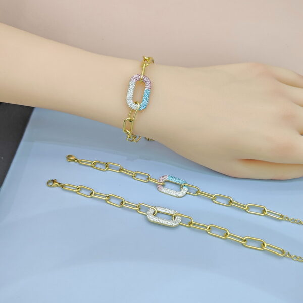 Stainless Steel Bracelets Bangles with Pandents Rainbow Loop Good Quality No Change Color For Women Girls  ES250108034