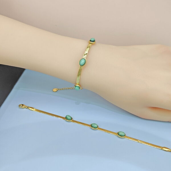 Stainless Steel Bracelets Bangles with Pandents Turquoise Stone Good Quality No Change Color For Women Girls  ES250108036
