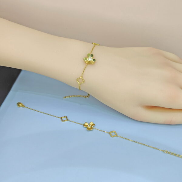 Stainless Steel Bracelets Bangles with Pandents Flowers Good Quality No Change Color For Women Girls  ES250108039