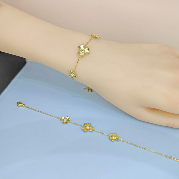 Stainless Steel Bracelets Bangles with Pandents Flowers Good Quality No Change Color For Women Girls  ES250108045