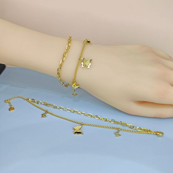 Stainless Steel Bracelets Bangles with Pandents Butterfly Good Quality No Change Color For Women Girls  ES250108047