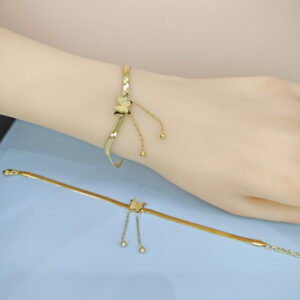 Stainless Steel Bracelets Bangles with Pandents Butterfly Good Quality No Change Color For Women Girls  ES250108051