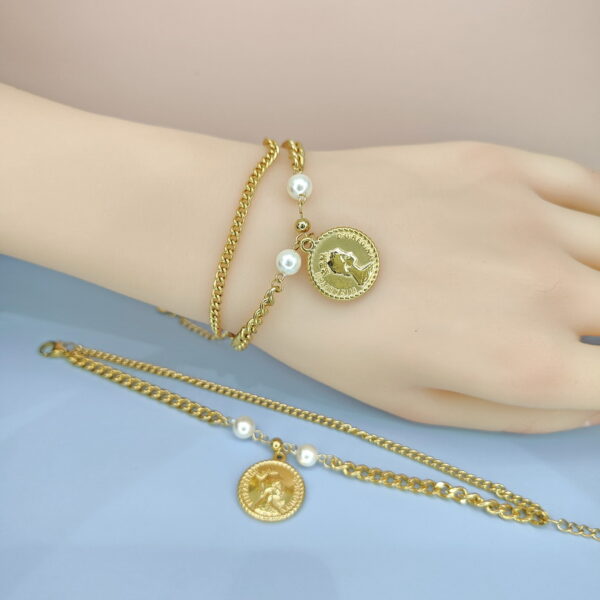 Stainless Steel Bracelets Bangles with Pandents Avatar Pearl Good Quality No Change Color For Women Girls  ES250108053