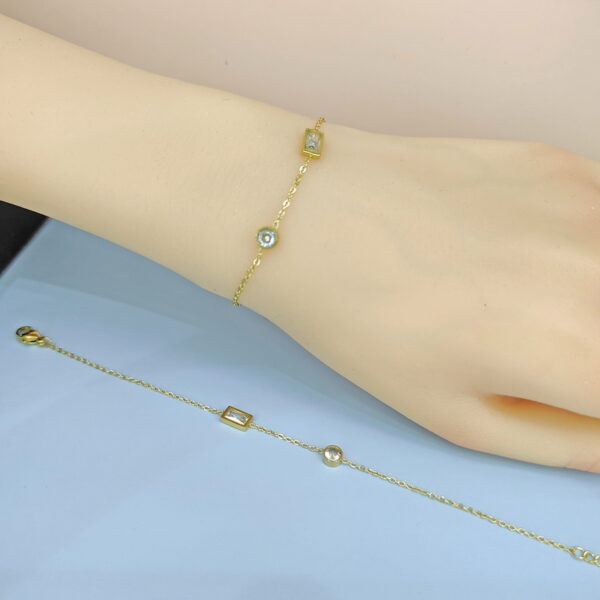 Stainless Steel Bracelets Bangles with Pandents Rectangle Good Quality No Change Color For Women Girls  ES250108065