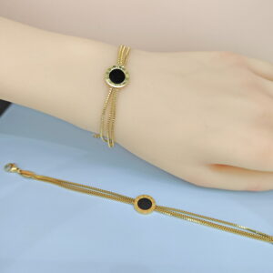 Stainless Steel Bracelets Bangles with Pandents Black Round Good Quality No Change Color For Women Girls  ES250108066