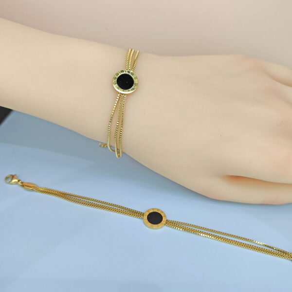 Stainless Steel Bracelets Bangles with Pandents Black Round Good Quality No Change Color For Women Girls  ES250108066