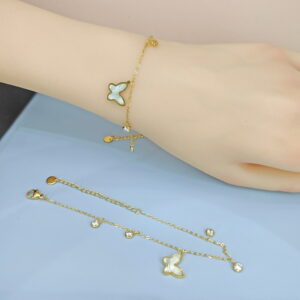 Stainless Steel Bracelets Bangles with Pandents Butterfly Good Quality No Change Color For Women Girls  ES250108069