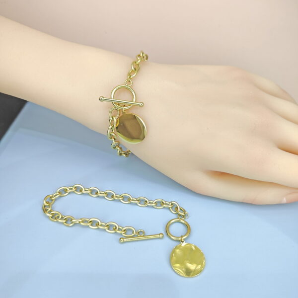 Stainless Steel Bracelets Bangles with Pandents Smooth Ot Clasps Good Quality No Change Color For Women Girls  ES250108070
