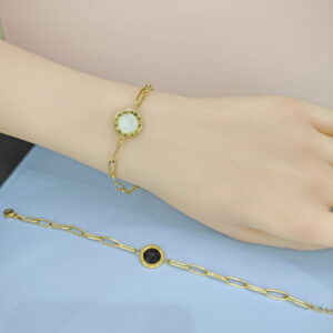 Stainless Steel Bracelets Bangles with Pandents Round Clock  Good Quality No Change Color For Women Girls  ES250108073