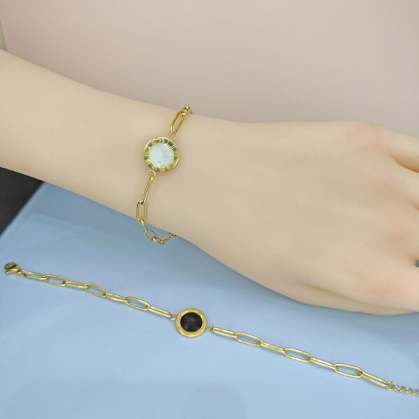 Stainless Steel Bracelets Bangles with Pandents Round Clock  Good Quality No Change Color For Women Girls  ES250108073