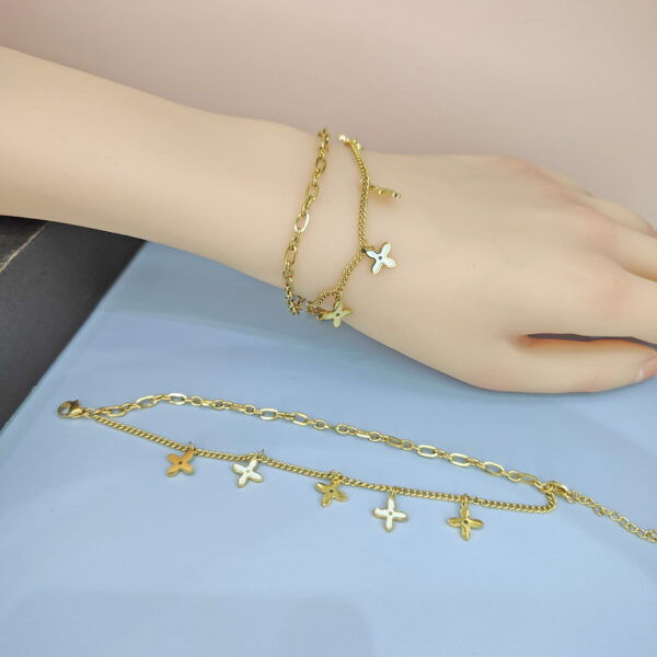 Stainless Steel Bracelets Bangles with Pandents Crosses Good Quality No Change Color For Women Girls  ES250108075