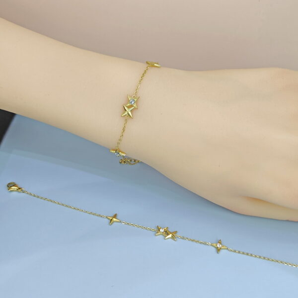 Stainless Steel Bracelets Bangles with Pandents Four-Leaf Clover Cross Good Quality No Change Color For Women Girls  ES250108078