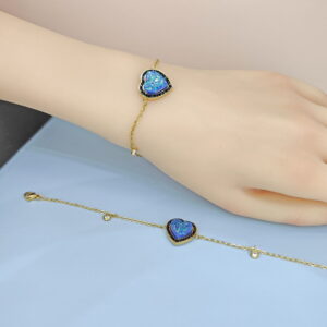 Stainless Steel Bracelets Bangles with Pandents Love Heart Good Quality No Change Color For Women Girls  ES250108082