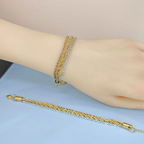 Stainless Steel Bracelets Bangles with Pandents 3-Ply Twist Good Quality No Change Color For Women Girls  ES250108088