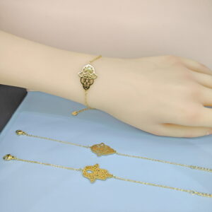 Stainless Steel Bracelets Bangles with Pandents Skeletonized Palms Good Quality No Change Color For Women Girls  ES250108093