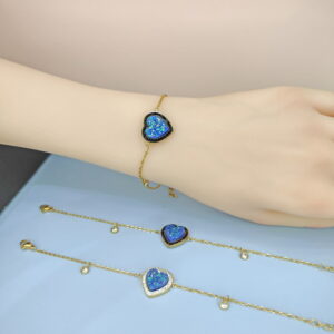 Stainless Steel Bracelets Bangles with Pandents Love Heart Good Quality No Change Color For Women Girls  ES250108096