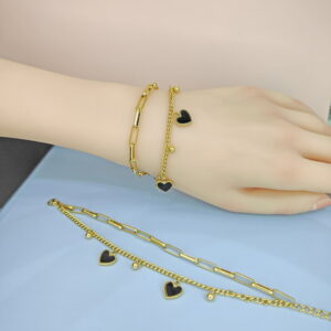 Stainless Steel Bracelets Bangles with Pandents Love Heart Good Quality No Change Color For Women Girls  ES250108097