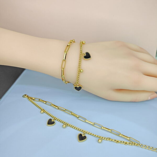 Stainless Steel Bracelets Bangles with Pandents Love Heart Good Quality No Change Color For Women Girls  ES250108097