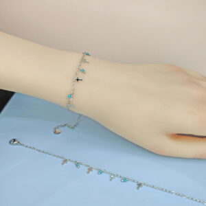 Stainless Steel Bracelets Bangles with Multi Pandants Crosses Good Quality No Change Color For Women Girls ES250108100