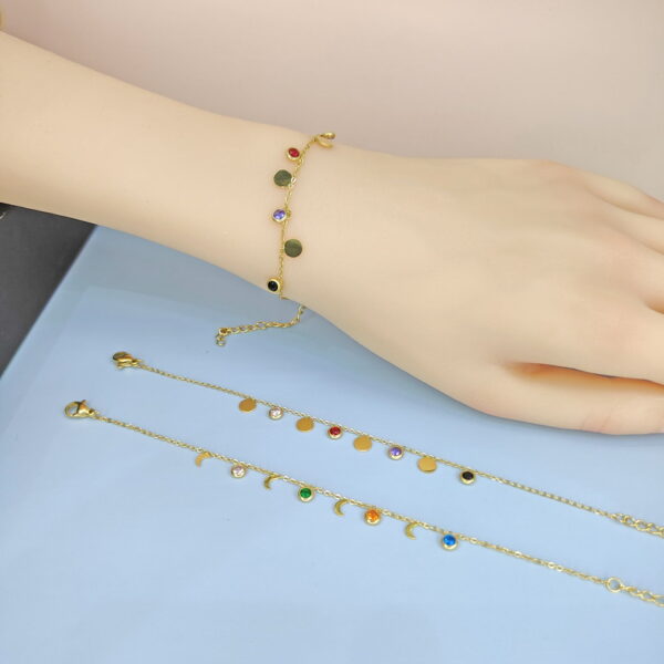 Stainless Steel Bracelets Bangles with Multi Pandants Round Good Quality No Change Color For Women Girls  ES250108108