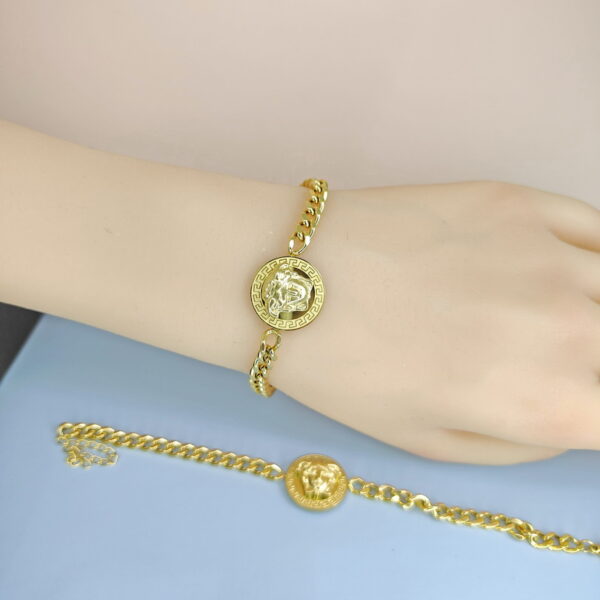 Stainless Steel Bracelets Bangles with Pandents Round Avatar Good Quality No Change Color For Women Girls  ES250108126
