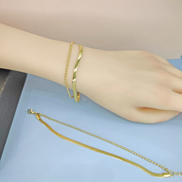 Stainless Steel Bracelets Bangles with Pandents Beaded Chains Good Quality No Change Color For Women Girls  ES250108127