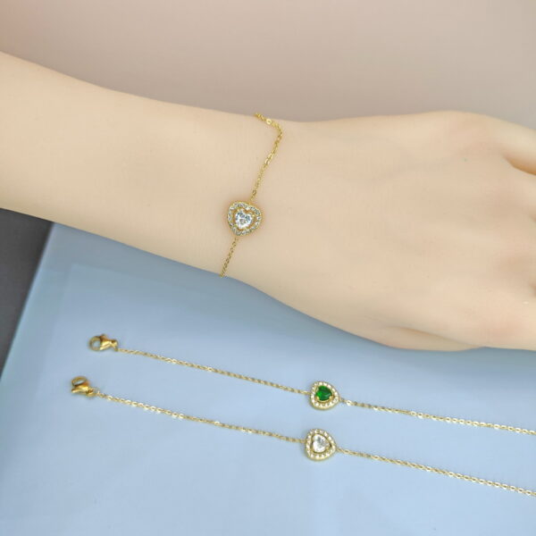 Stainless Steel Bracelets Bangles with Pandents Love Heart Good Quality No Change Color For Women Girls  ES250108130