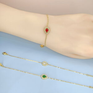 Stainless Steel Bracelets Bangles with Pandents Teardrop Crystals Good Quality No Change Color For Women Girls  ES250108131