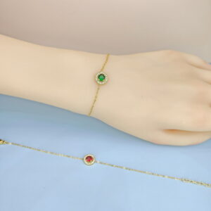Stainless Steel Bracelets Bangles with Pandents Round Crystals Good Quality No Change Color For Women Girls  ES250108132