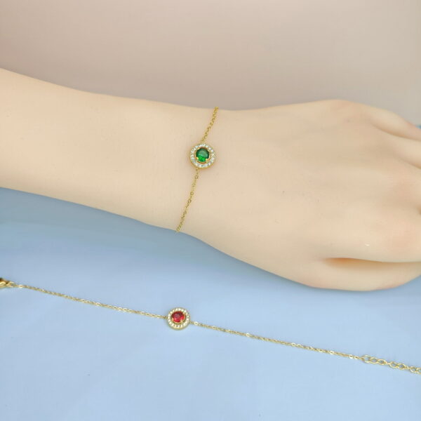 Stainless Steel Bracelets Bangles with Pandents Round Crystals Good Quality No Change Color For Women Girls  ES250108132