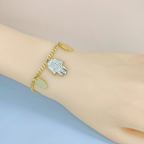 Stainless Steel Bracelets Bangles with Multi Pandants Palms Good Quality No Change Color For Women Girls  ES250108158