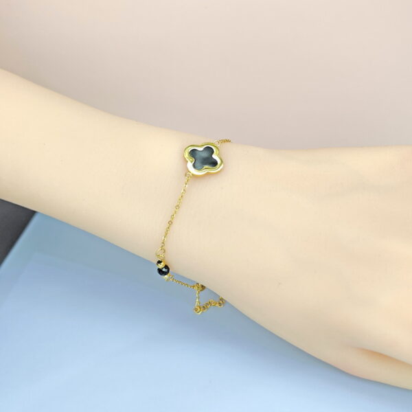Stainless Steel Bracelets Bangles with Pandents Four-Leaf Clover Cross Good Quality No Change Color For Women Girls  ES250108159