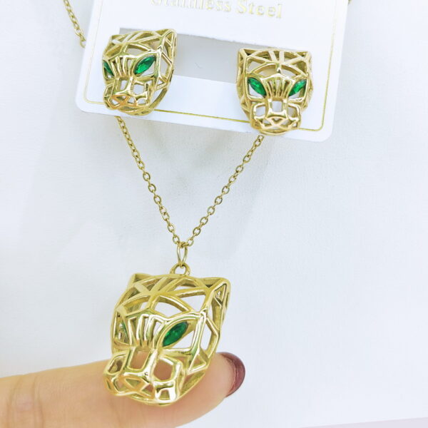 Stainless Steel Necklaces+Earrings Sets 18Inch Good Quality No Change Color For Women Girls SS241216001 - Image 2