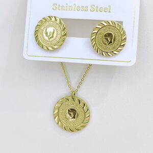 Stainless Steel Necklaces+Earrings Sets 18Inch Good Quality No Change Color For Women Girls SS241216005