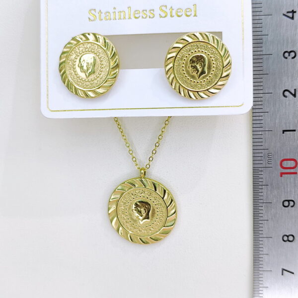 Stainless Steel Necklaces+Earrings Sets 18Inch Good Quality No Change Color For Women Girls SS241216005 - Image 3