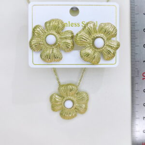 Stainless Steel Necklaces+Earrings Sets 18Inch Good Quality No Change Color For Women Girls SS241216006