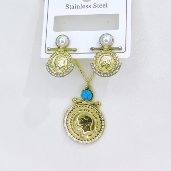 Stainless Steel Necklaces+Earrings Sets 18Inch Good Quality No Change Color For Women Girls SS241216007