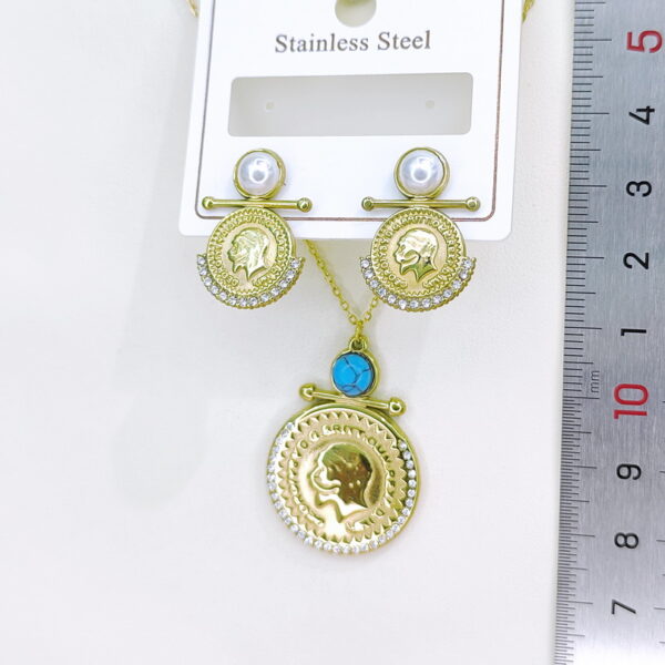 Stainless Steel Necklaces+Earrings Sets 18Inch Good Quality No Change Color For Women Girls SS241216007 - Image 3