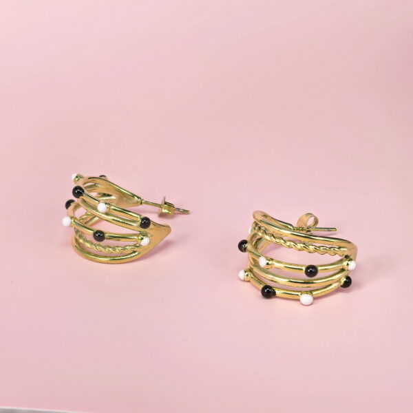 Stainless Steel Cubic Earrings  for Women and Girls Geometric Good Quality No Change Color BS250301001