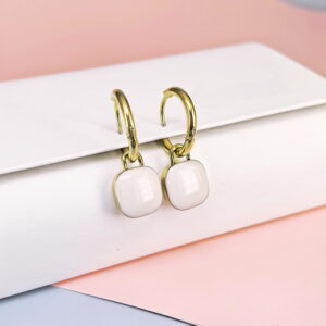 Stainless Steel Cubic Earrings  for Women and Girls C Shape Smooth Good Quality No Change Color BS250301004