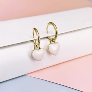 Stainless Steel Cubic Earrings  for Women and Girls Cshape Love Heart Good Quality No Change Color BS250301005