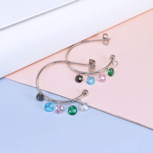 Stainless Steel Cubic Earrings  for Women and Girls Multi Accessory Good Quality No Change Color BS250301006