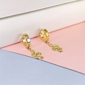 Stainless Steel Cubic Earrings  for Women and Girls C Shape Snake Good Quality No Change Color BS250301008