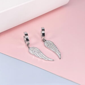 Stainless Steel Cubic Earrings  for Women and Girls Feather Good Quality No Change Color BS250301009