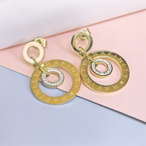 Stainless Steel Cubic Earrings  for Women and Girls Round Rafinity Good Quality No Change Color BS250301012
