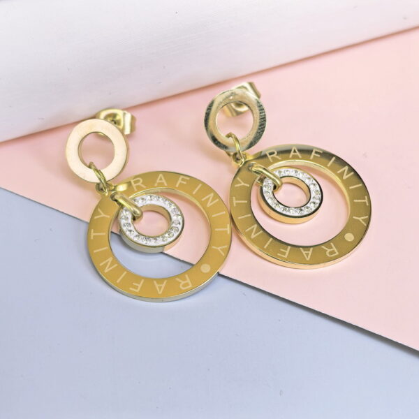 Stainless Steel Cubic Earrings  for Women and Girls Round Rafinity Good Quality No Change Color BS250301012