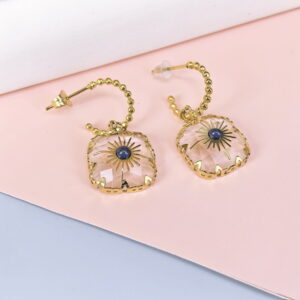 Stainless Steel Cubic Earrings  for Women and Girls C Shape Good Quality No Change Color BS250301016