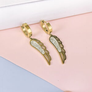 Stainless Steel Cubic Earrings  for Women and Girls Feather Good Quality No Change Color BS250301018
