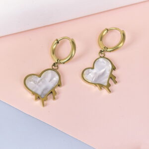 Stainless Steel Cubic Earrings  for Women and Girls Love Heart Good Quality No Change Color BS250301020