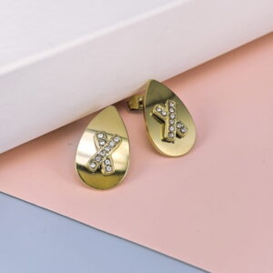 Stainless Steel Cubic Earrings  for Women and Girls Oval Good Quality No Change Color BS250301021